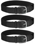 Hercicy 3 Pieces Adult and Youth Baseball Softball Uniform Belts, Adjustable Size Uniform Belt (Black,Adult)