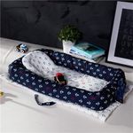 BABIES BLOOM Newborn Baby Bedding Set, Baby Beddings for Newborn, Baby Lounger for Napping and Travel, Baby Crib Set (Navy Blue) (90x55 cm) (0-36 Months)