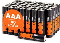 100PP AAA batteries 40 pack Alkaline batteries disposable Triple Aaa batteries Triple A Battery 1.5 Volt 10 year shelflife for toys fairy Lights etc batteries Amazon exclusive 1.5v