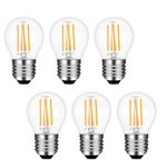 Akynite E27 G45 Mini Globe LED Light Bulb 4W Warm White 2700K, 400LM, Replace E27 40W Halogen, AC 220V, ES Screw P45 Golf Ball LED Clear Bulbs for Indoor Lighting, not dimmable, 6pcs