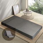 Bedra Folding Foam Mattress Sofa Bed Camping Gaming Cushion Mat Double Grey Velvet Fabric 122X180X12 cm