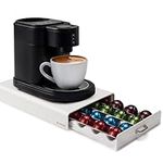 Navaris Coffee Capsule Storage - Compatible with Nespresso Vertuo Pod Holder - Stylish Coffee Capsules Organiser - Extra Coffee Pods Storage Accessories for Coffee Bar - Creme