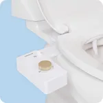 TUSHY Classic 3.0 Bidet Toilet Seat Attachment - A Non-Electric Self Cleaning Water Sprayer with Adjustable Water Pressure Nozzle, Angle Control & Easy Home Installation (1, White/Gold)