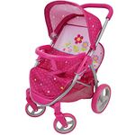 509 Crew 509: Garden Twin Doll Stroller - Kids Pretend Play, Front Swivel Wheels, Perfect Stroller for Twin or Siblings Dolls, Ages 3+