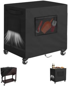 Siruiton Patio Cooler Cover - Fits 100 Quart Rolling Cooler - Waterproof Ice Chest Protective Cover - Outdoor Bar Cart - 43L x 22W x 32H inch - Black