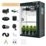 MARS HYDRO 2x4 Grow Tent Kit Complete System with Smart iControl, 300W TSL2000 LED Dimmable Grow Light, 48"x24"x71" 1680D High Reflective Mylar,4inch Customized Ventilation System