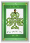 St Patricks Day Cards - 17th March - Unusual Celtic Shamrock Design - Luxury Quality - Happy St. Patrick's Day Card - Irish Ireland theme - Unique image