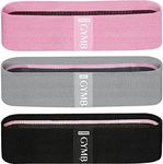 Gymbee Resistance Bands for Working Out, 3 (Black, Grey, Pink) - Bands for Glutes, Thighs, Legs - Non-Slip Cloth Booty Bands, Workout Bands Resistance for Women & Men - Home Fitness, Yoga, Strength