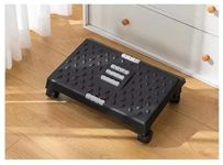 SUKHAD Under Desk Footrest Cushion for Ergonomic Adjustable Wheels With Massage Roller for Pain Relief Stool | Black