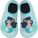 BomKinta Kids Water Shoes Boys Girls Quick Dry Non-Slip Aqua Socks for Beach Swimming Pool Light Green Size 3.5-4 M US Big Kid