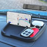 Car Phone Holder Dashboard Mat - Reusable Car Mobile Phone Holder, Non-Slip, Washable, Eco-Friendly, Fits iPhone Plus/Max, Samsung Galaxy, GPS Devices, Multi-Use Car Dashboard Accessory