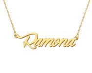 Ramona Pendant Name Necklace 18k Gold Plated Stainless Steel Script Nameplate Necklace Jewelry for Best Friends