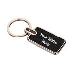 MOXTER Personalized Premium Metal Key Chain With Name Engraved, (Pack Of 1Black)