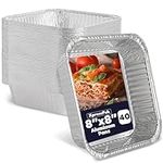 [40-Pack] - 8X8 Aluminum Baking Pan - Aluminum Pans Disposable Baking Foil Pans - 8-Inch Square Pans for Baking, Roasting & Food Prepping