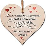 Handmade Wooden Hanging Heart Plaque Gift for Nannies from Kids Babies Thoughtful Keepsake