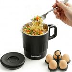 InstaCuppa Portable MultiKettle 1000ml | No More Expensive Hotel Food | Cook Maggi, Rice, Chai Anywhere | Keep Warm | Auto Shut-Off | Foldable handle | 304 Steel | Egg Steamer | Travel & Home Cooking