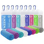 Sukeen [8 Pack] Cooling Towel (40"x12"),Ice Towel,Soft Breathable Chilly Towel,Microfiber Towel for Yoga,Sport,Running,Gym,Workout,Camping,Fitness,Workout & More Activities