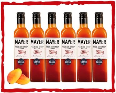 Mayer Premium Artisan Mango Syrups – Award-Winning, Only Real Mangoes and 3 Natural Ingredients, Vegan, Gluten Free, Dairy Free, Versatile for Beverages & Desserts – No Artificial Additives, Rich Authentic Flavor ( 16.9 Fl oz. / 500 ml, 6 Pack Mango )