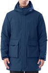 CAMELSPORTS Mens Winter Coats Long Warm Jacket with Hood Casual Quilted Puffer Parka Windproof Jackets, Blue, Small