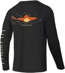 Palmyth Fishing Shirts for Men Long Sleeve UPF 50+ T Shirt Sun Protection Tee (Black/Endless Stream, L)