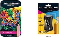 PRISMACOLOR PREMIER Pencil, Colored Pencils, Box of 36 (92885T) + Prismacolor Premier Pencil Sharpener (VE99016)