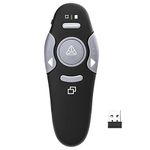 TISHOW Wireless Presentation Clickers,Laser Pointer,Clicker for Powerpoint, 2.4GHz USB PowerPoint Clicker,Presentation Pointer PPT Slide Advancer for Keynote/PPT/Mac/PC, Black