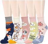 Benefeet Sox Cute Cotton Socks for Women and Girls Fun Cool Patterned Athletic Crew Socks Novelty Casual Dress Socks, 5 Pair-duck, One Size