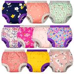 BIG ELEPHANT Potty Training Underwear, 100% Cotton Absorbent Unisex Toddler Pee Pants for Boys & Girls 10-pack, 2T