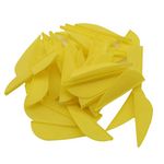 KYMLL 50 Pcs Archery Arrow Feather Waterdrop Shape Turkey Feather Vane Fletching for DIY Outdoor Sports Accessories (Yellow)