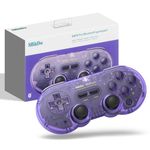 8BitDo SN30 PRO Bluetooth Game Controller Compatible with Switch PC, Wireless Game Controller for PC, Windows, Android, MacOS, Steam, Raspberry Pi (Transparent Purple)