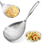 KAYCROWN Skimmer Slotted Spoon, 304 Stainless Steel Skimmer Ladle Skimmer Spoon Spider Strainer for Cooking and Frying, Pasta Strainer Spoon Frying Spoon Kitchen Cooking Colander Spoon