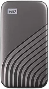 Western Digital 2TB My Passport SSD Portable External Solid State Drive, Gray, Sturdy and Blazing Fast, Password Protection with Hardware Encryption - WDBAGF0020BGY-WESN