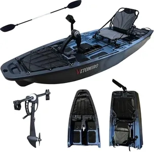 VETOMIRO Modular Pedal Fishing Kayak, 2 Piece Pedal Drive Fishing Kayak, Efficient Reversible Propeller Drive for Adult, Foldable Design Fits in SUV Trunk, Includes Propeller Drive, Seat and Paddle