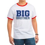 CafePress ADULT SIZES Big Brother Varsity Ringer T Ringer T-Shirt, 100% Cotton Ringed T-Shirt, Vintage Shirt Red/White