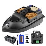 FUMENG GPS Smart RC Bait Boat,Auto Cruise Double Motor Three Hoppers Large Capacity LED Night Light Boat,12000mAh