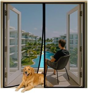 Magnetic Screen Door for 72"x80" French Door, Durable Fiberglass Double Door Screen Mesh Curtain Fits Door Opening up to 70" x79'' Keep Bugs Out