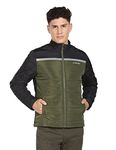 U.S. Polo Assn. Men Olive High Neck Colour Block Jacket