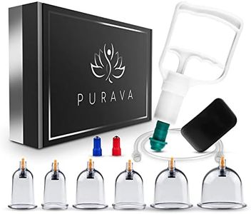 PURAVA Chinese Cupping Therapy Set with Vacuum Pump - Cupping Set for Tension, Back Pain and Cellulite Relief - Set of 12