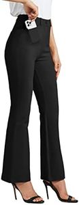 WILLIT 30" Women's Yoga Dress Pants Bootcut Work Slacks Pants Stretch Office Casual Belt Loops Pants 4 Pockets Black M