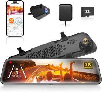 WOLFBOX G840S 12" 4K Dash Cam – Touchscreen Rearview Mirror Camera