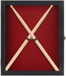 Drum Stick Display Case Shadow Box Wall Cabinet, with door. CD22 (Black)