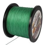 Goture Super Strength Braided Fishing Line - Abrasion Resistant - No Stretch & Low Memory - Thin Diameter - Braided Line, Green, 4Strand-547Yds-12LB-0.1mm