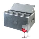 Wine Glass Storage Cases, Stemware Storage Chest Boxes with Dividers, Glassware Storage Containers Holds 12 Red or White Wine Glasses, Champagne Flutes, Crystal, Drinkware with Label Window