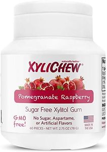 Xylichew 100% Xylitol Chewing Gum Jar - Non Gmo, Gluten, Aspartame, And Sugar Free Gum - Natural Oral Care, Relieves Bad Breath And Dry Mouth - Pomegranate Raspberry (60 Count)