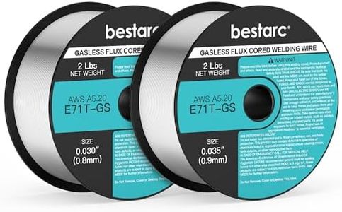 bestarc Flux Core Welding Wire, 0.035” +0.030” E71T-GS Gasless MIG Wire, Mild Steel MIG Welding Wire with Low Splatter, 2-Pound Spool, 2-Packs