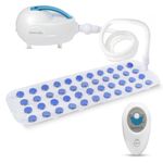SereneLife Portable Spa Bubble Bath Massager - Thermal Spa Waterproof Non-Slip Mat with Suction Cup Bottom, Motorized Air Pump & Adjustable Bubble Settings - Remote Control Included