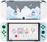 GeekShare Hard ProtectIve Case Cute Animal Theme PC Shockproof Anti-Scratch Slim Cover Case Compatible with Nintendo Switch OLED Only - Polar Animals