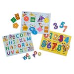 Melissa & Doug Disney Wooden Peg Puzzles Set: Letters, Numbers, and Shapes and Colors | Letters And Number Puzzles, Disney Puzzles, Wooden Puzzles For Toddlers And Kids Ages 3+