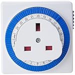 STATUS Timer Switch Square | 24 Hour Segment Timer Light Switch | White UK Plug | S24HRSQT4