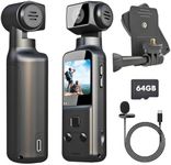 IXROAD 4K Body Camera with Audio and Video, POV/Pocket/Vlog/Travel Camera with 270° Rotatable Lens, Sports Action Cam with External Microphone, Clip and 64GB TF Card